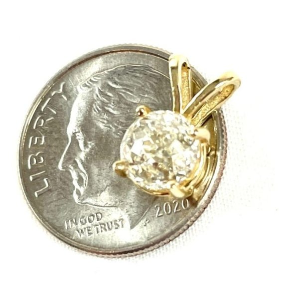 Modified Briolette Cut Diamond Solitaire Pendant 1ct - Picture 7 of 16